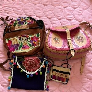 Colorful Embroidered Women's Bag Set